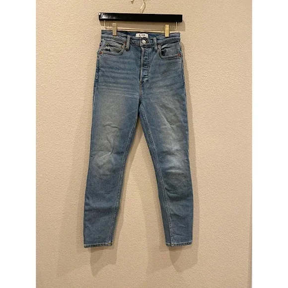 パンツ REDONE ORIGINAL HIGH RISE ANKLE CROP 26 Re/done High-Rise Ankle Crop Comfort Stretch | Saks Fifth Avenue